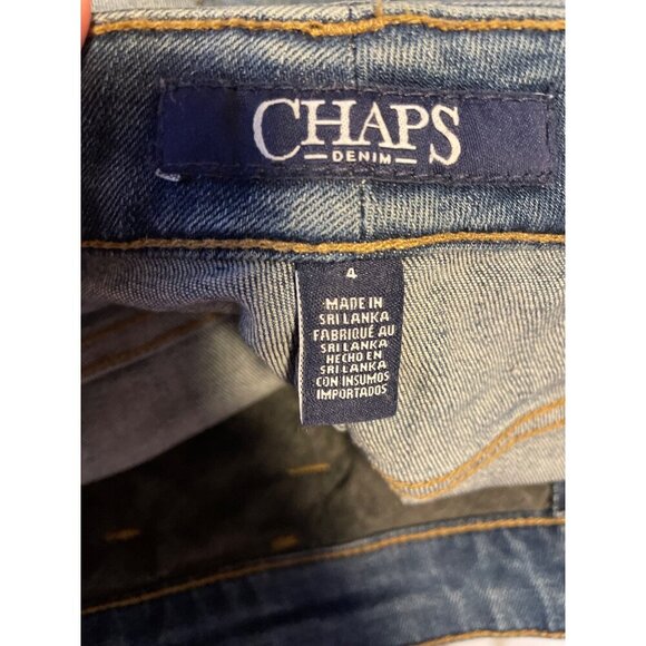 Chaps Denim Light Wash with Geometric Pattern Shorts SZ 4 - Picture 4 of 5